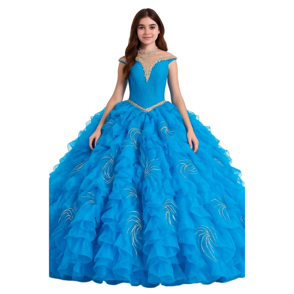 NWT Ragazza Fashion Turquoise Quinceañera BallGown Size 7